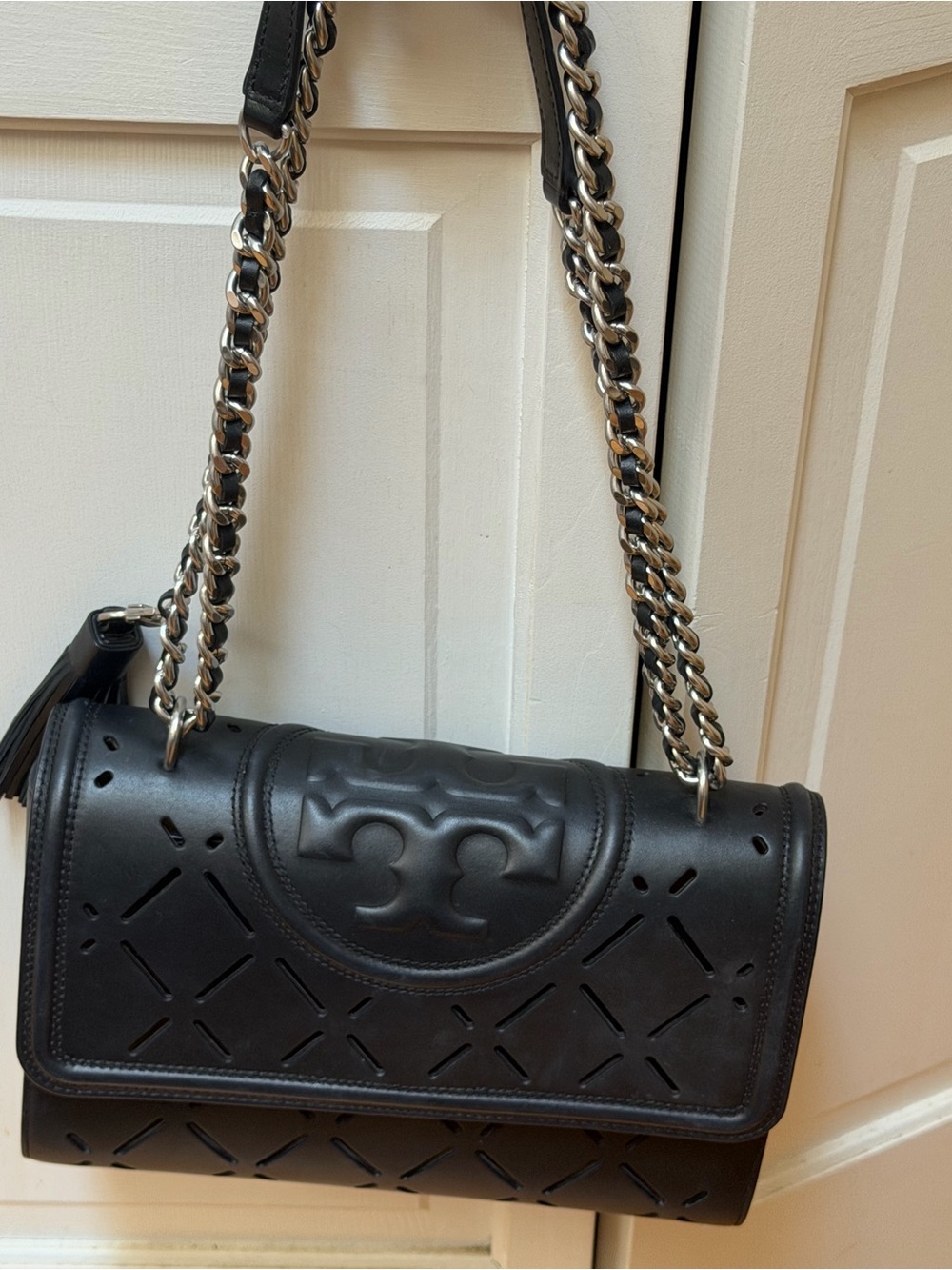 Like New-Tory Burch Fleming Chain Shoulder Bag